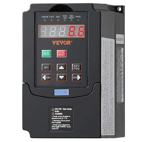 VEVOR A2-8015 - 1,5 kW 7,5 A - Entrée 220 V monophasé/triphasé - Sortie 220 V triphasé - 0-400 Hz