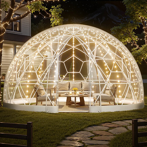 VEVOR GB-DOME-15 - Transparent avec bordure blanche / 10 à 14 personnes