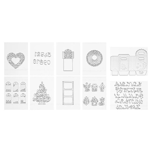 VEVOR 54 - 10 pièces - Acier au carbone - Motifs lettres chiffres sapins boîtes