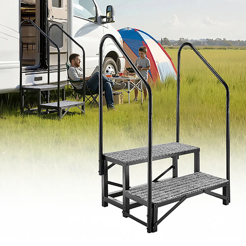 VEVOR HXTJSFT-2 - 2 marches - Capacité 300 kg - Acier - Noir