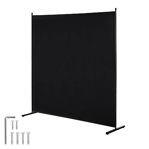 VEVOR PFDMFGHS01 - Noir - Paravent panneau unique 181 x 181,5 cm - Tissu Oxford - Cadre en fer - Autoportant.