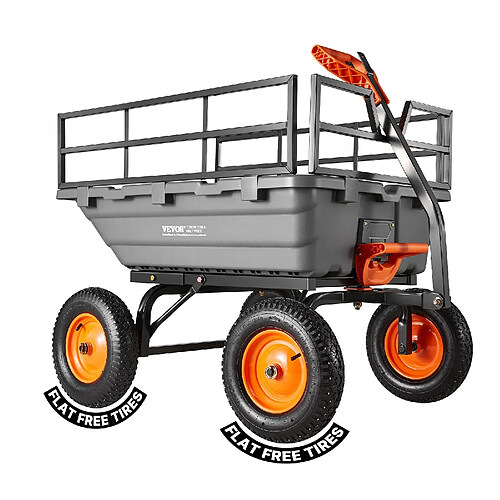 VEVOR TC4283 - 680 kg - Benne PP 0,42 m³ - Poignée convertible