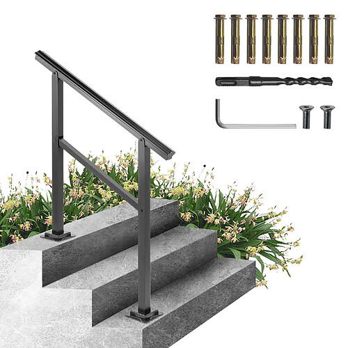 VEVOR Main courante escalier - Noir - 91x89,5 cm - 75 kg