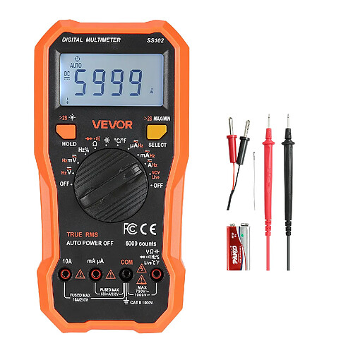 VEVOR SS102 - Multimètre numérique TRMS 6000 points NCV