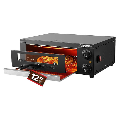 VEVOR PSL-12-EU - Noir - 30,5 cm - 1450 W - Température 25-300 °C - Minuterie 0-60 min - Grille incluse