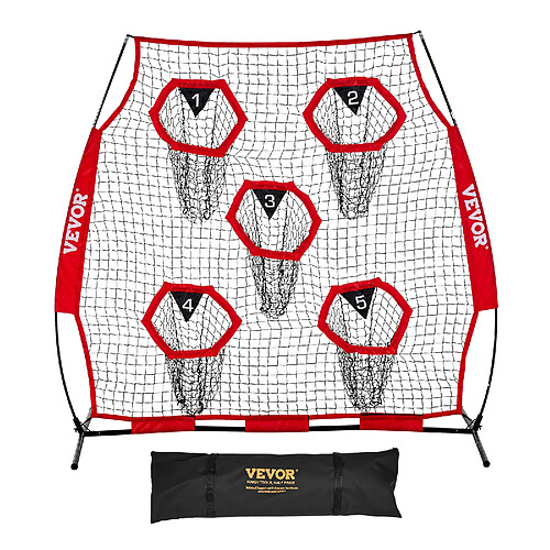 VEVOR DKS-6601R - rouge - 208 x 189 cm - 5 poches cibles