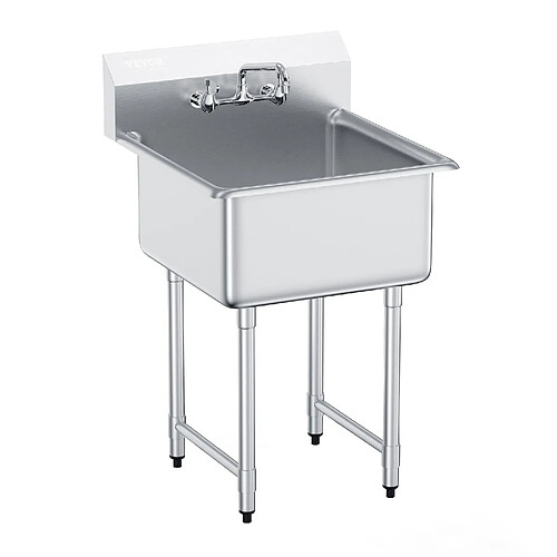VEVOR S1C-242413 - 1 cuve 61x61 cm - Robinet 360° - Pieds réglables