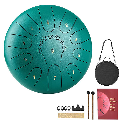 VEVOR 10 inch-C major-Green - Vert - 10 pouces - 11 notes - Do majeur - Acier allié - Livré avec accessoires