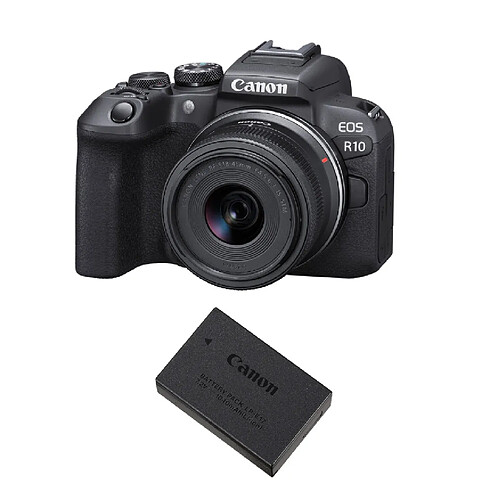 Canon EOS R10 + RF-S 18-45mm f/4.5-6.3 IS STM + Batterie Canon LP-E17