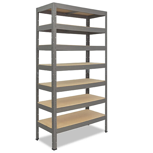shelfplaza PRO 200x70x40 cm Étagère charges lourde en gris avec 7 étagères 142 kg par étagère