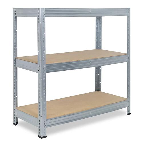 shelfplaza PRO 100x120x50 cm Étagère charges lourde en galvanisé avec 3 étagères 200 kg par étagère
