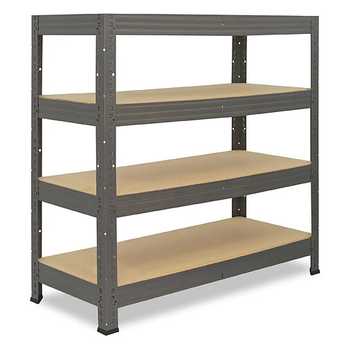 shelfplaza PRO 90x100x60 cm Étagère charges lourde en gris avec 4 étagères 200 kg par étagère