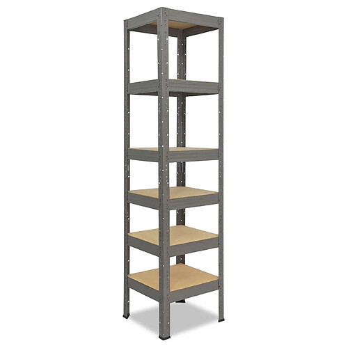 shelfplaza PRO 200x50x50 cm Étagère charges lourde en gris avec 6 étagères 166 kg par étagère