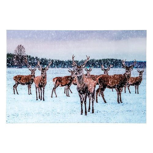 Paris Prix Tableau Déco en Verre Cerfs 80x120cm Multicolore