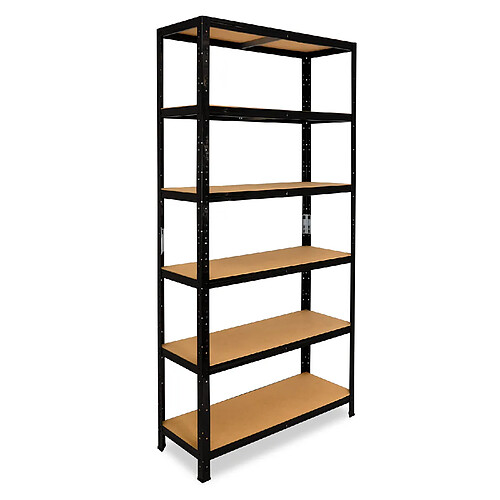 shelfplaza BLACK 200x110x40 cm Étagère charges lourde en noir avec 6 étagères 145 kg par étagère