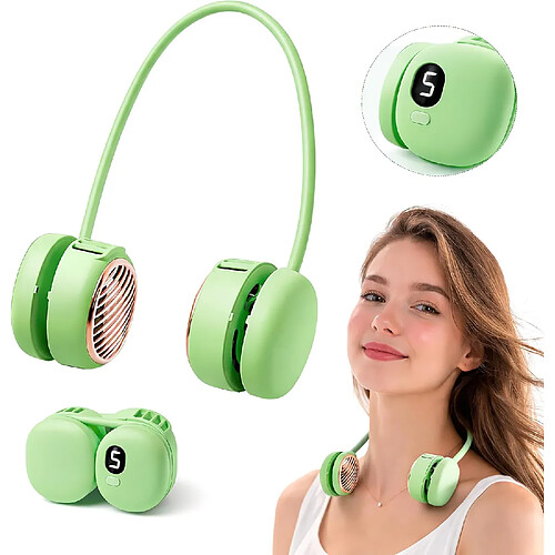 ByteLike Ventilateur de cou vert portable double flux