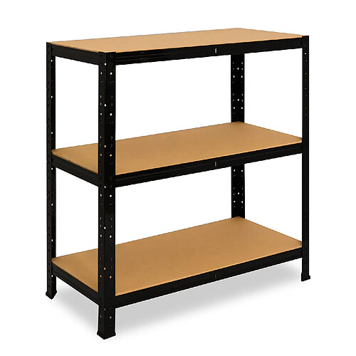 shelfplaza BLACK 90x70x45 cm Étagère charges lourde en noir avec 3 étagères 175 kg par étagère