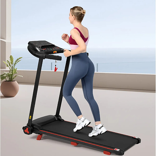 MIVRAY Laufband pliable pour maison, 8 % d'inclinaison, 14 km/h, noir
