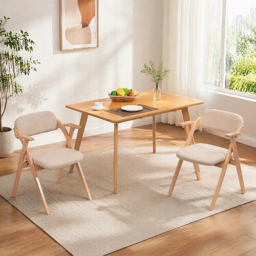 MIVRAY Chaise de salle à manger pliante avec accoudoirs, lot de 2, kaki