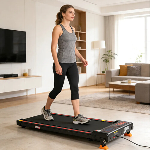 MIVRAY Walking Pad pliable 1-6 km/h avec APP, télécommande et LED, noir