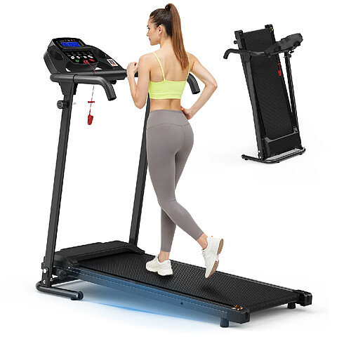 MIVRAY Tapis de course pliable 2 en 1, 120 kg, App, noir