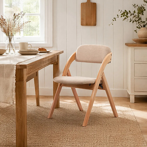 MIVRAY Lot de 2 chaises pliantes rembourrées en bois, kaki