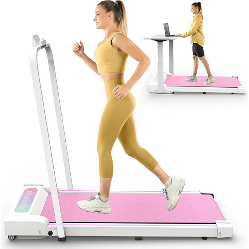 MIVRAY Tapis de course pliable 8 km/h rose