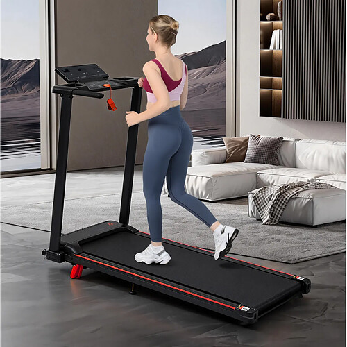 MIVRAY Laufband pliable 8 % inclinaison, 1-12 km/h, noir et rouge
