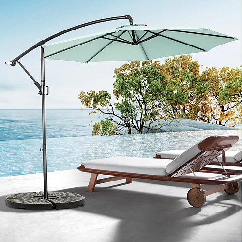 MIVRAY Parasol déporté 10 ft à inclinaison, vert clair