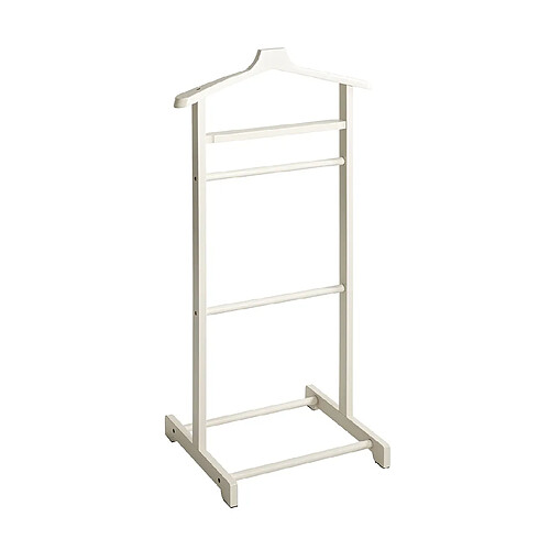 Pegane Valet de chambre Valet de nuit en bambou massif coloris Blanc – L. 48 x P. 36 x H. 97 cm