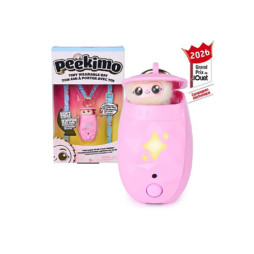 SPIN MASTER Peekimo Violet - Jouet animal interactif portable - Rose
