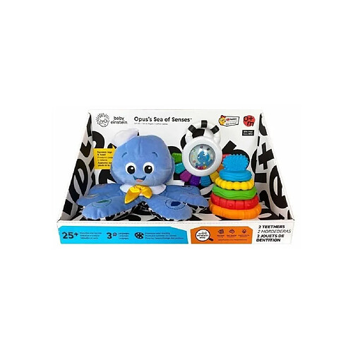 Baby Einstein Sea of Senses - Coffret cadeau 3 jouets Opus, Octoplush et Stack & Teethe
