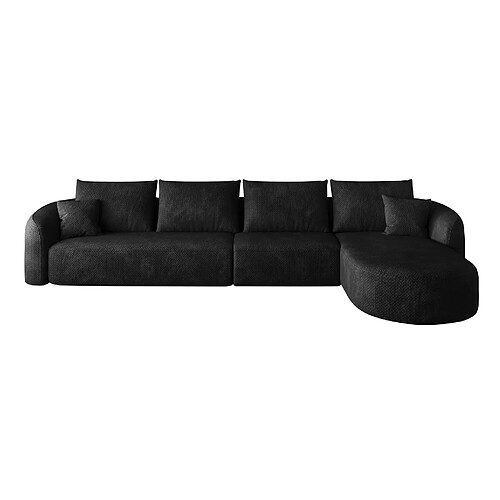 modfu Canapé d’angle droit 336 cm 5 places noir, sans montage