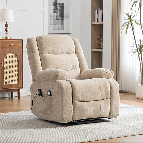 modfu Fauteuil relax électrique releveur massage chauffant 93 x 103 x 104 cm
