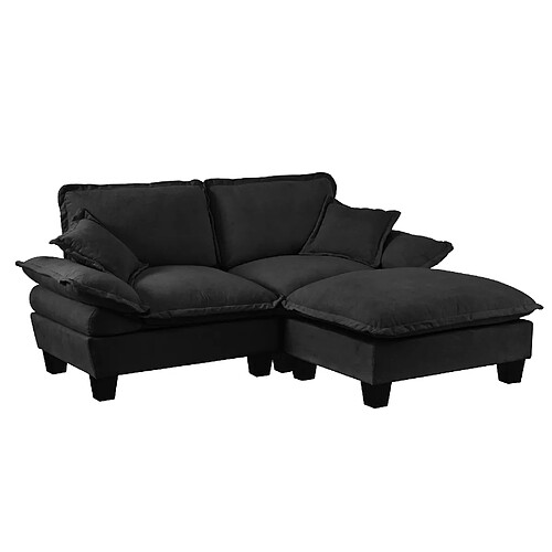 modfu Canapé d’angle modulaire 194 x 151 x 90 cm, chenille noire