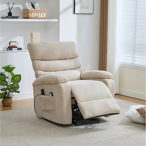 modfu Fauteuil releveur électrique massage et chaleur, beige clair