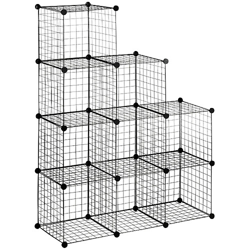 modfu Étagère cube modulable en métal noir 105 x 35 x 105 cm