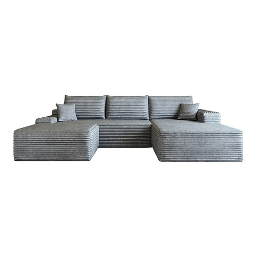 modfu Canapé d’angle modulaire 270 cm 4 places, méridienne, gris