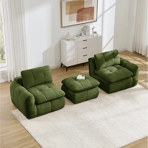modfu Canapé d’angle modulable 2 places 194x160x68 cm vert