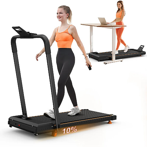 MIVRAY Tapis de course pliable 3 en 1 sous bureau, 1-12 km/h, noir