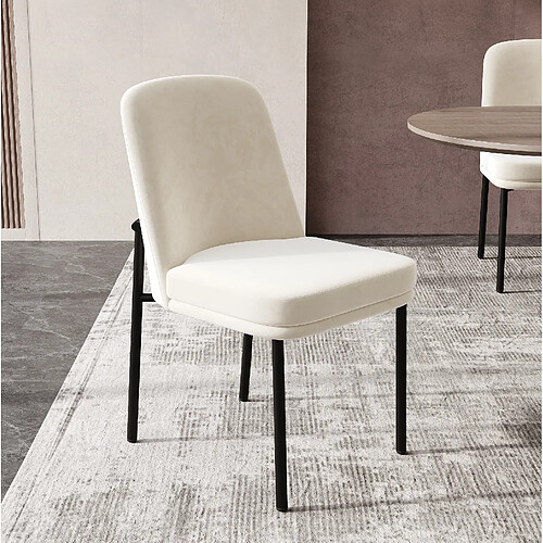 MIVRAY Lot de 6 chaises de salle à manger en velours beige