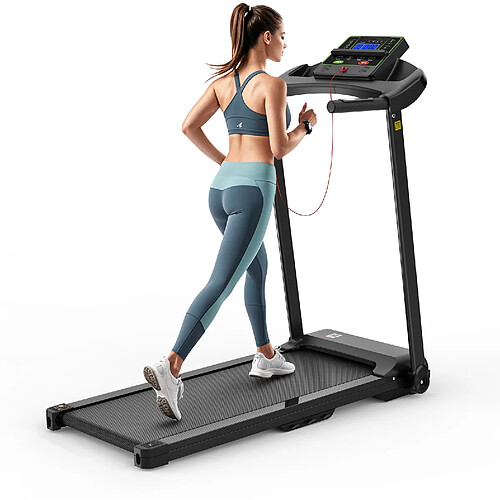 MIVRAY Tapis de course pliable 12 km/h LED App noir