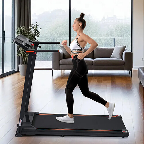 MIVRAY Tapis de course pliable noir avec console LED