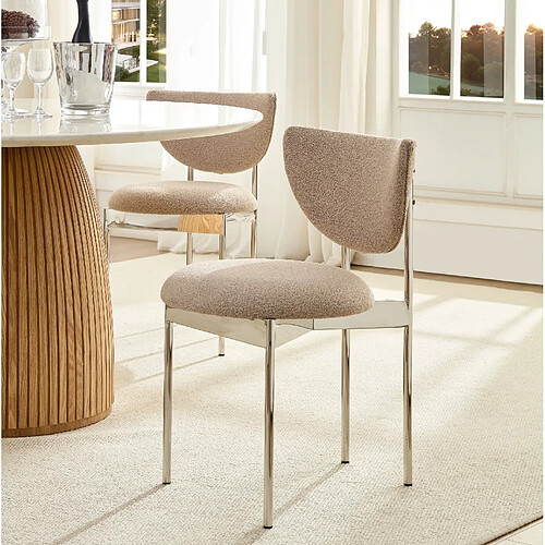 MIVRAY Lot de 2 chaises de salle à manger scandinaves kaki, métal, montage facile