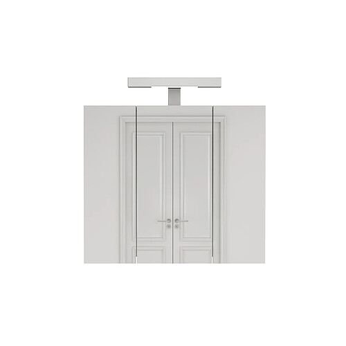 OKWISH Armoire de toilette murale blanche 60 cm, 3 portes, LED