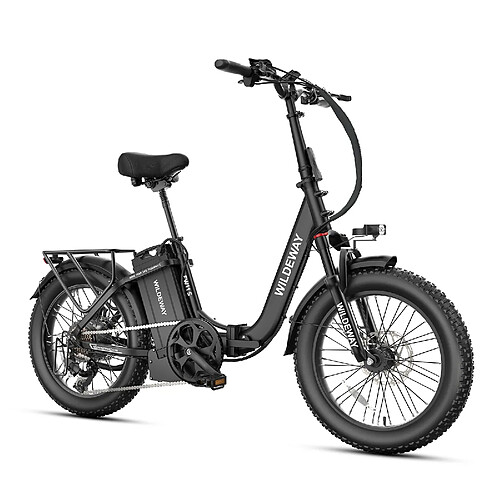 Vélo Électrique Pliable Cadre Ouvert Wildeway FW11S, 48V 35Ah, Pneus 20", Noir