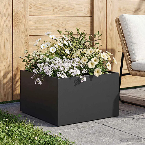 vidaXL Cache-pot de jardin Noir 40 x 40 x 30 cm Acier laminé à froid