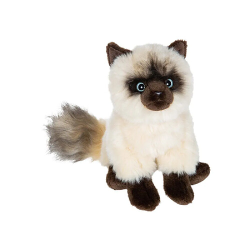 GIPSY TOYS Peluche chat siamois assis - 28 cm - Yeux bleus