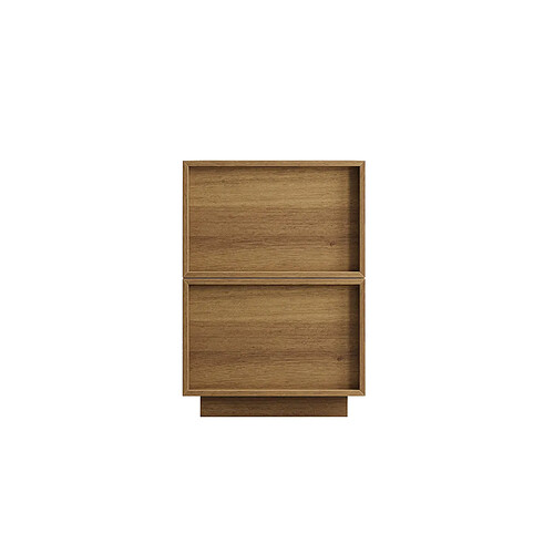 OKWISH Table de chevet effet chêne 2 tiroirs 38 x 48 x 54 cm