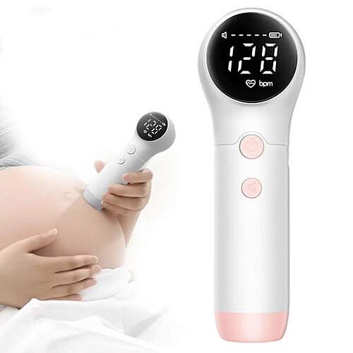 PORSILD FINESSTIQUE Babyphone Sonore Fœtal 3,0 MHz Haute Sensibilité avec Écran LED, Moniteur de Fréquence Cardiaque Fœtale, Portable, Gel Inclus